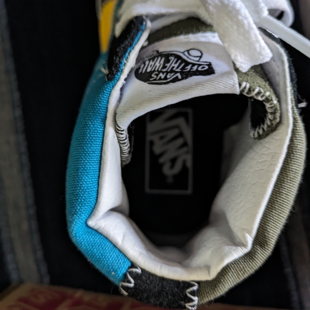 Vans SK8 HI Zig Zag Multi Blue Green Suede Canvas Women 6 VN0A4BV619Y 042024 - Picture 4 of 8